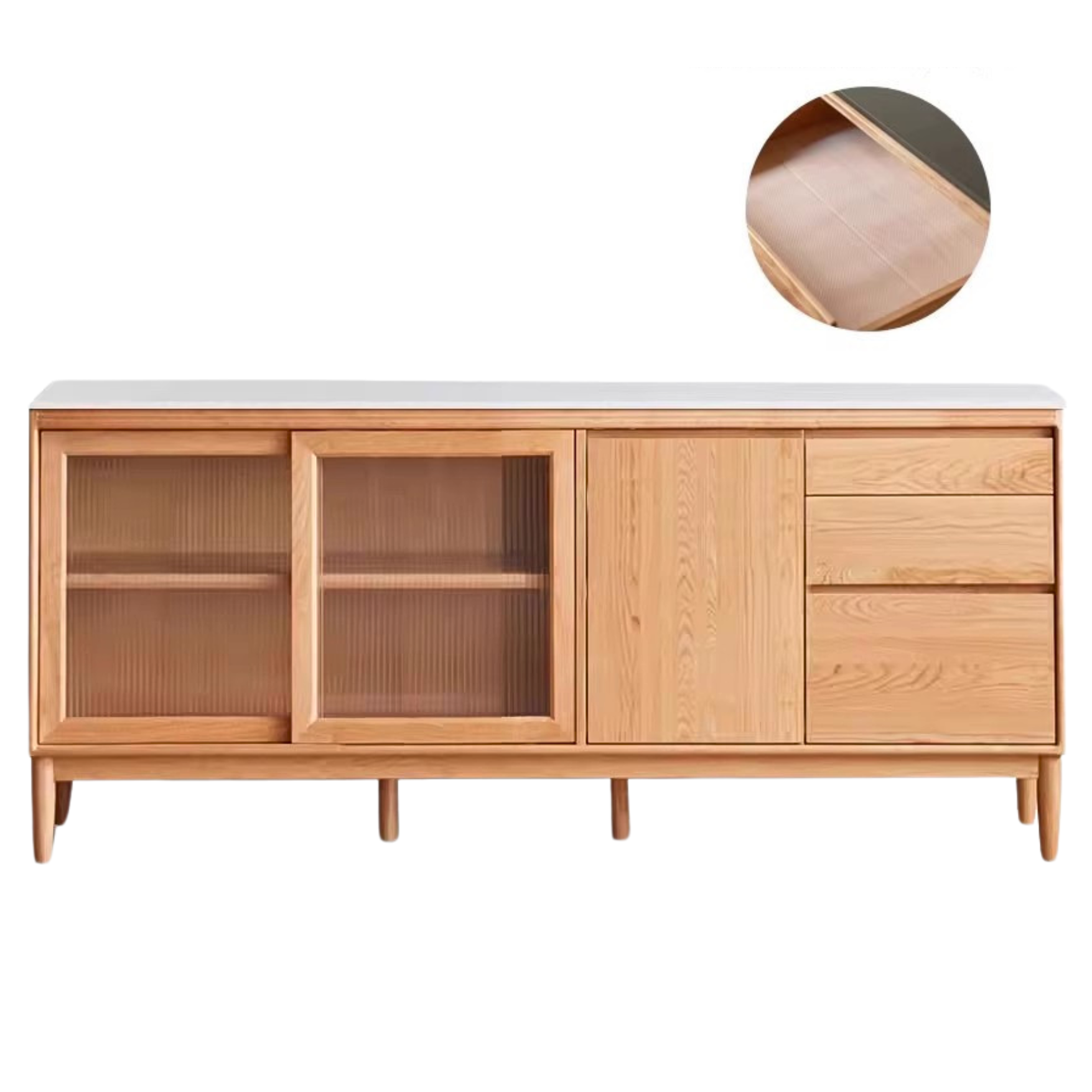 Oak, Ash, White Ash Solid Wood Large Capacity Storage Sideboard