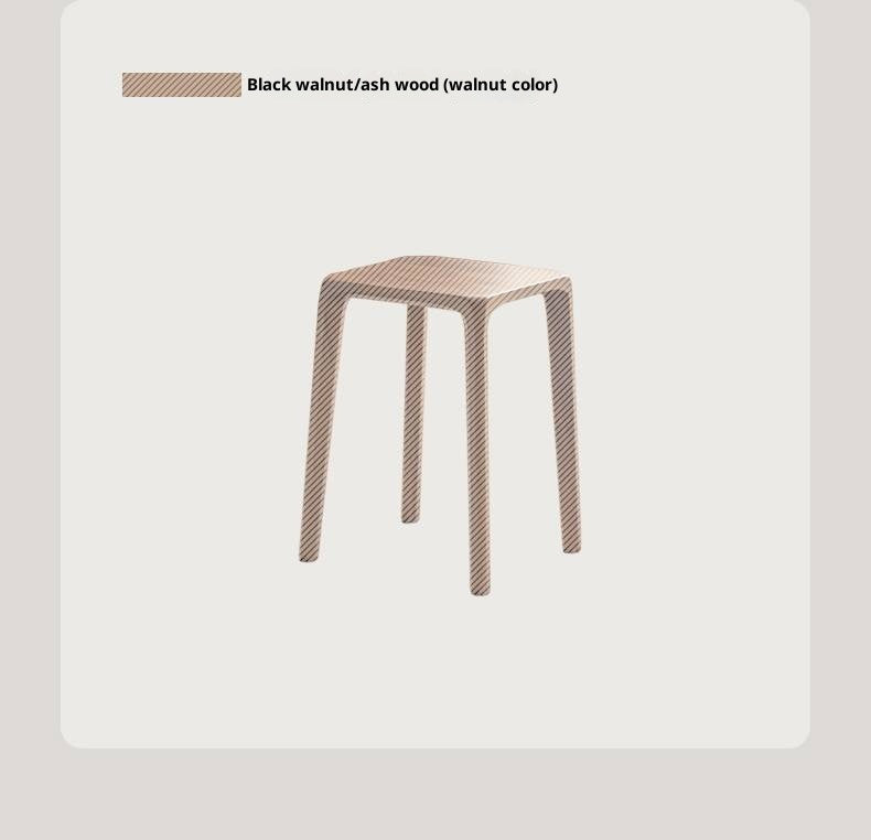 Black Walnut, Ash Solid Wood Square Stackable Stool