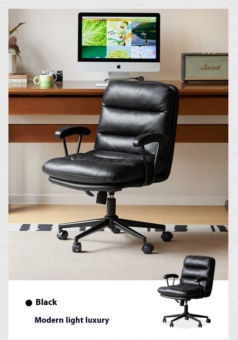 Leather Soft Rotating Office Armchair