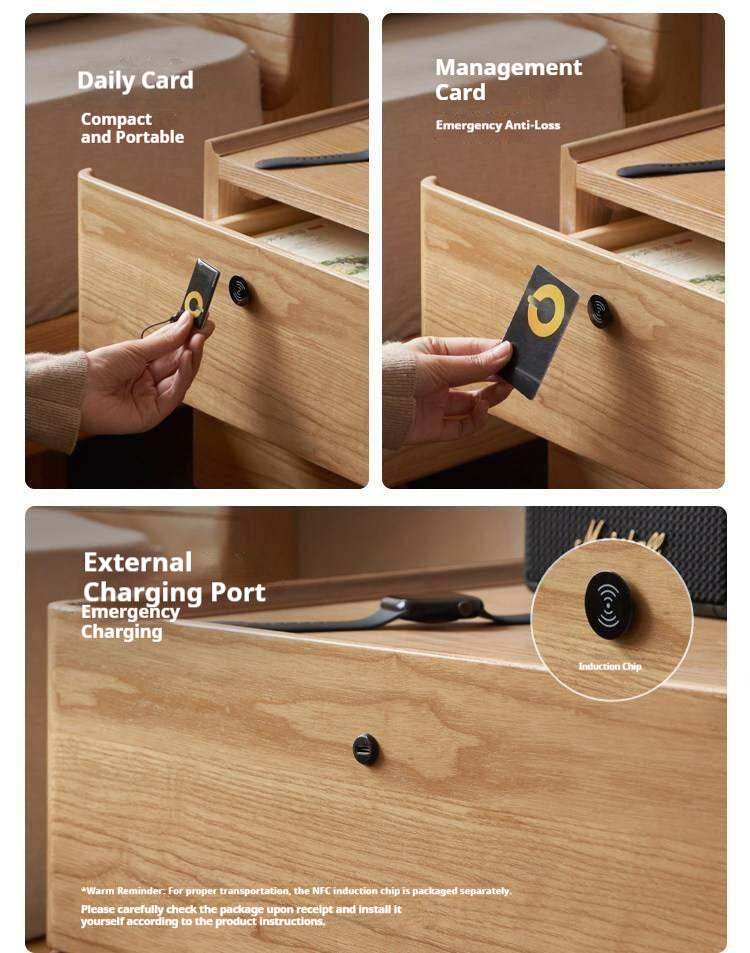 Ash, Oak, White Ash, White Oak, Sandalwood Solid Wood White Wax Small Nightstand