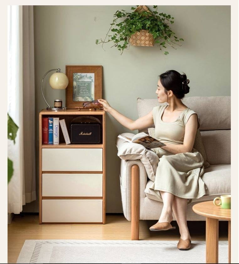 Oak Solid Wood Floor Side Cabinet