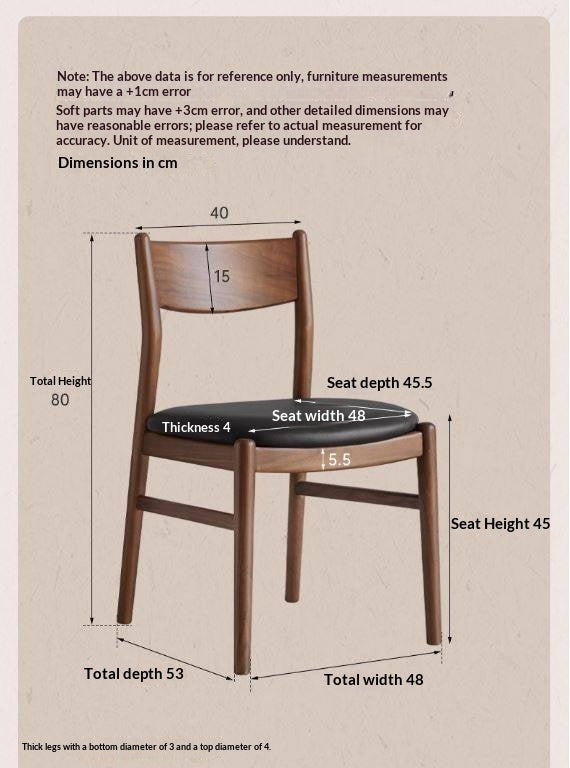 4 pcs Black Walnut, Ash, White Ash, Oak, White Oak, Beech, Sandalwood Solid Wood Dining Chair Retro