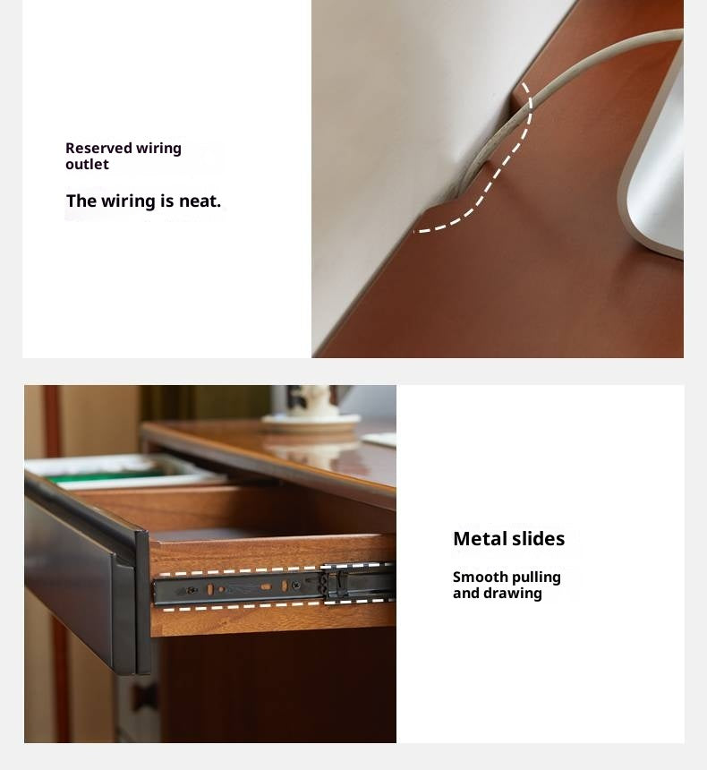 Poplar Solid Wood Desk Extendable Office Desk