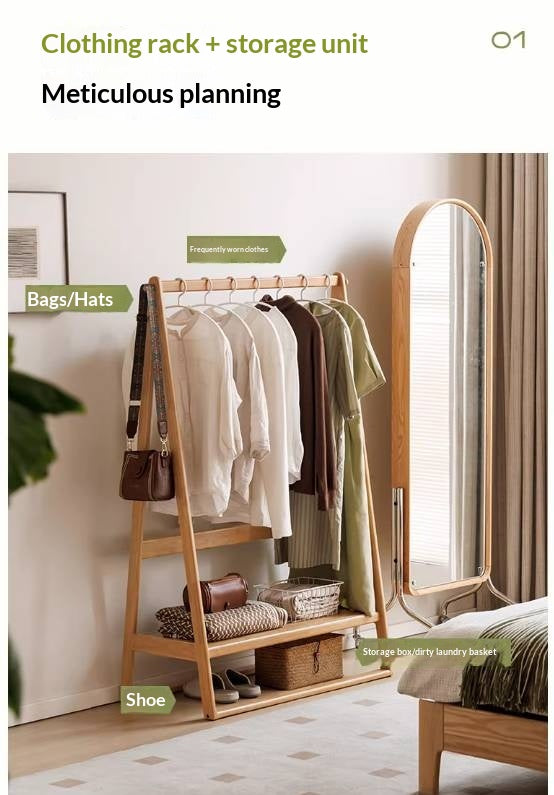 Solid Rubberwood Nordic Minimalist Standing Hanger