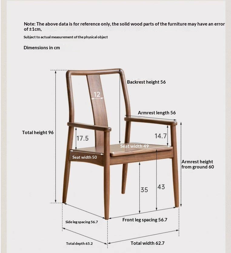 Black Walnut Solid Wood tea Chair