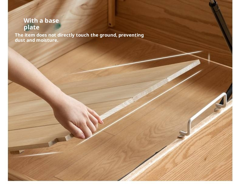 Oak Solid Wood Genuine Leather, Eco-leather Box Bed