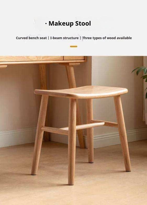 Black Walnut, Ash, White Ash, Oak, Sandalwood Solid Wood Makeup Stool