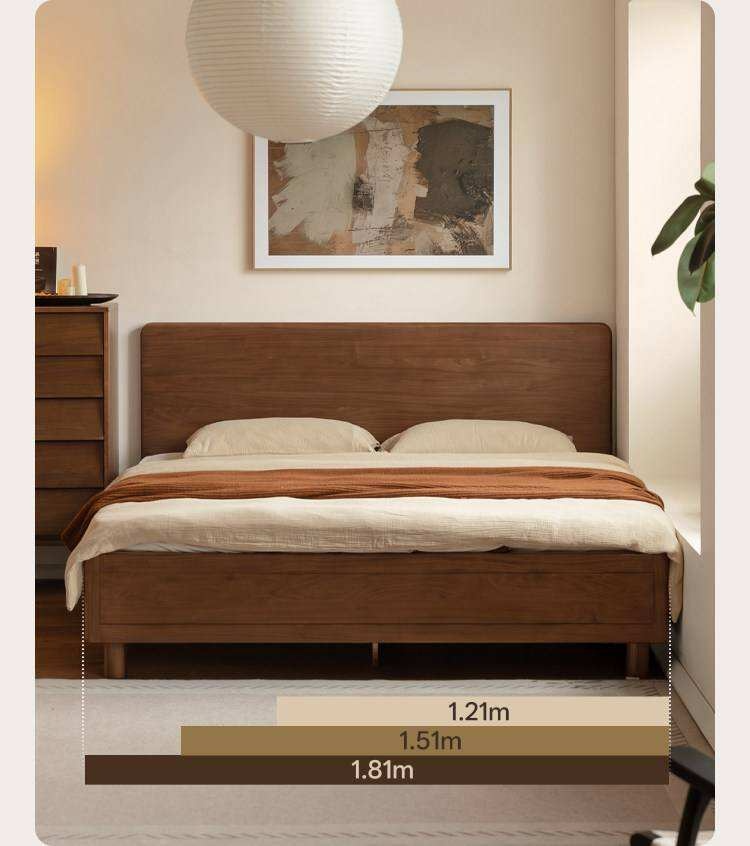 Black Walnut Solid Wood Italian Luxury Storage Bed