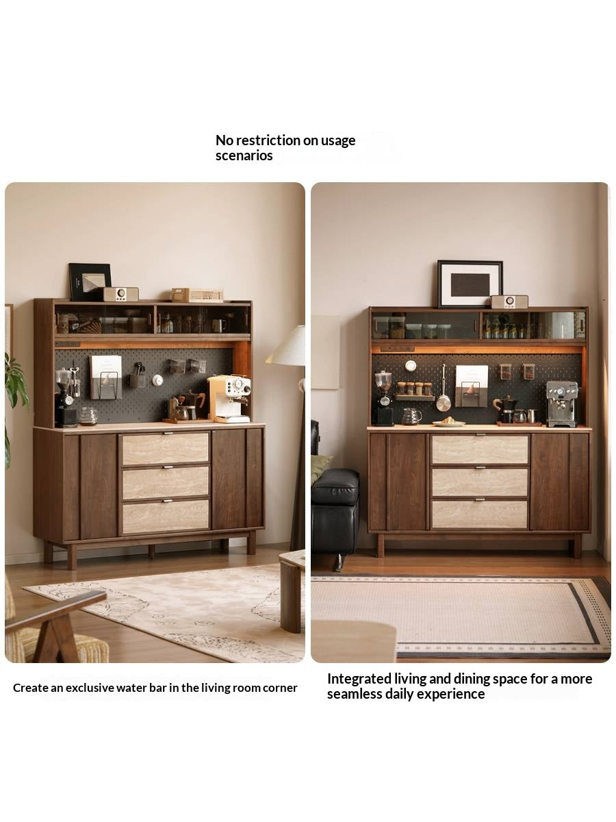 Black Walnut Solid Wood Ancient Style Buffet Cabinet