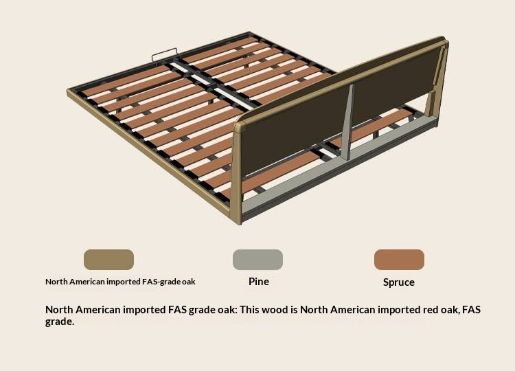 Oak Solid Wood Bed — Simple Floating Bed Design