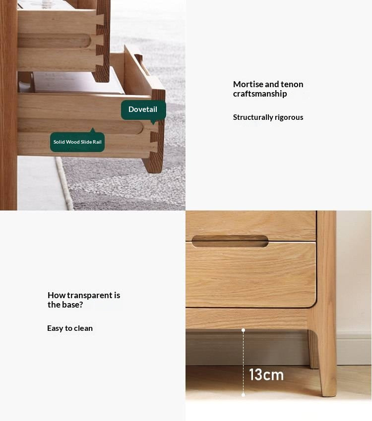Oak Solid Wood Nordic Side Cabinet
