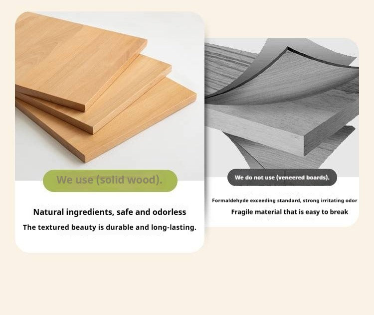 Beech Solid Wood Children's Study Desk with Electric Lift