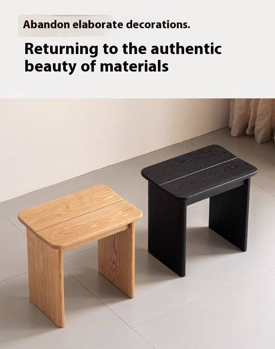 Ash Solid Wood Casual Square Stool