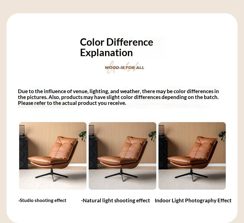 Organic Leather 360° Swivel Lounge Chair