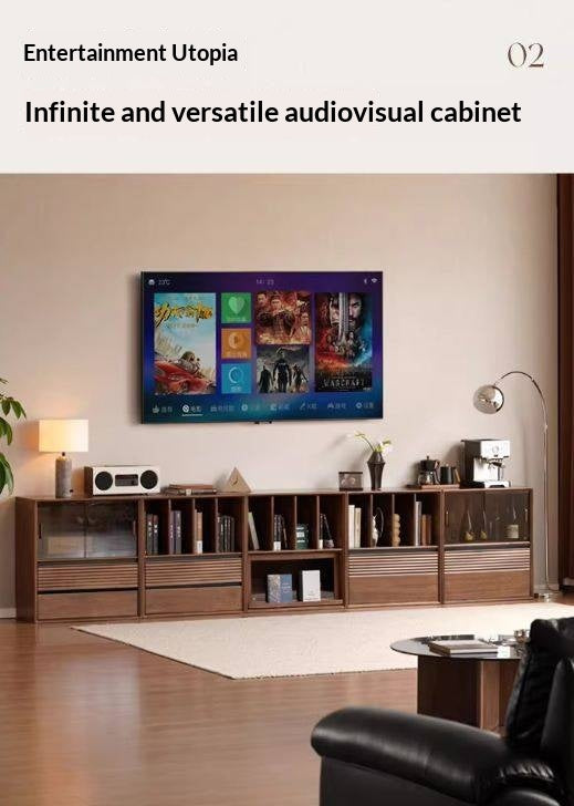 Golden Sandalwood Solid Wood Wall-Mounted Bookcase with Free Combination Grid Design