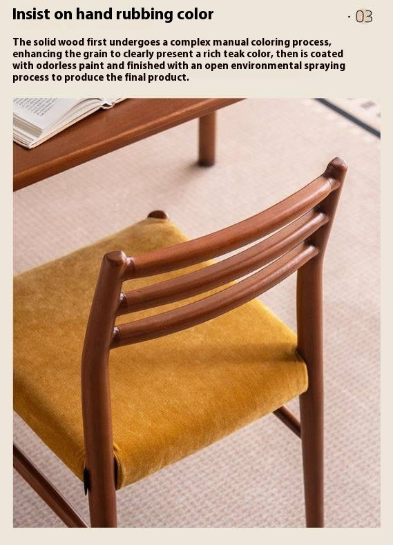 Set 4 pcs Beech Solid Wood Retro Style Dining Chair