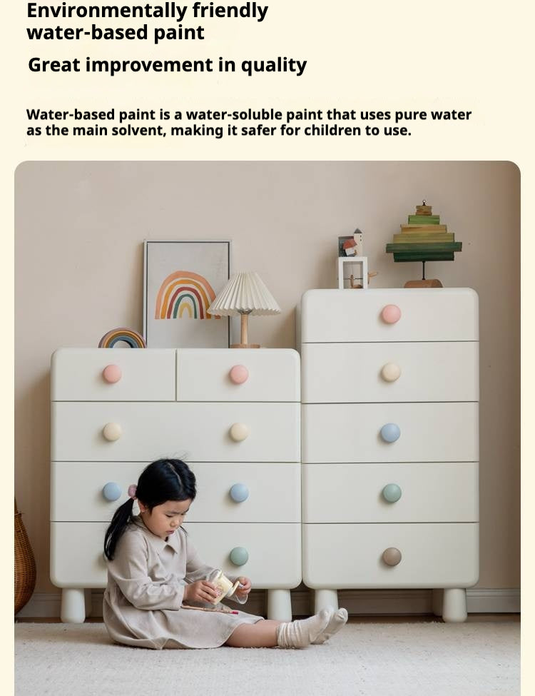 Rubber Solid Wood Children's Storage Cabinet.