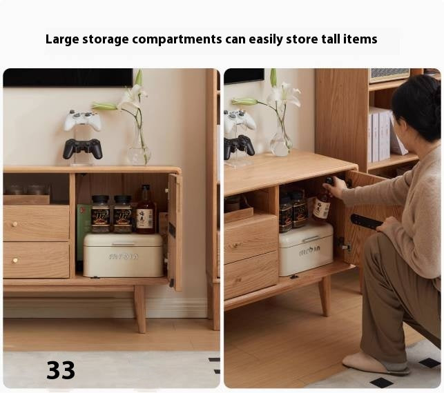 Oak Solid Wood Bedroom TV Cabinet