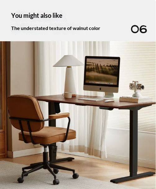 Black Walnut, Oak Solid Wood Standing Desk, Sit-Stand Electric Lift Table