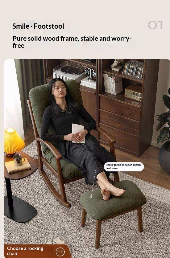 Oak Solid Wood, Fabric Sofa Footstool, Changing Stool