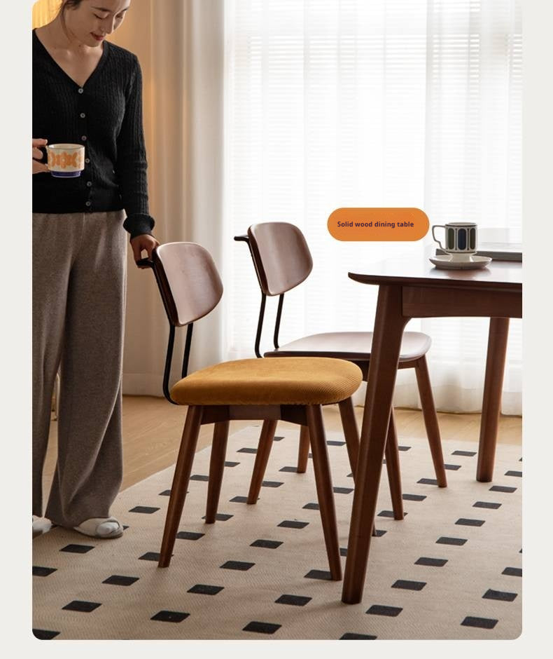 Set pcs 4 Beech, Cherry Solid Wood Medieval Style Soft Retro Dining Chair