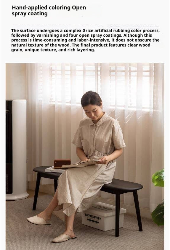 Oak Solid Wood Long Vintage Bench