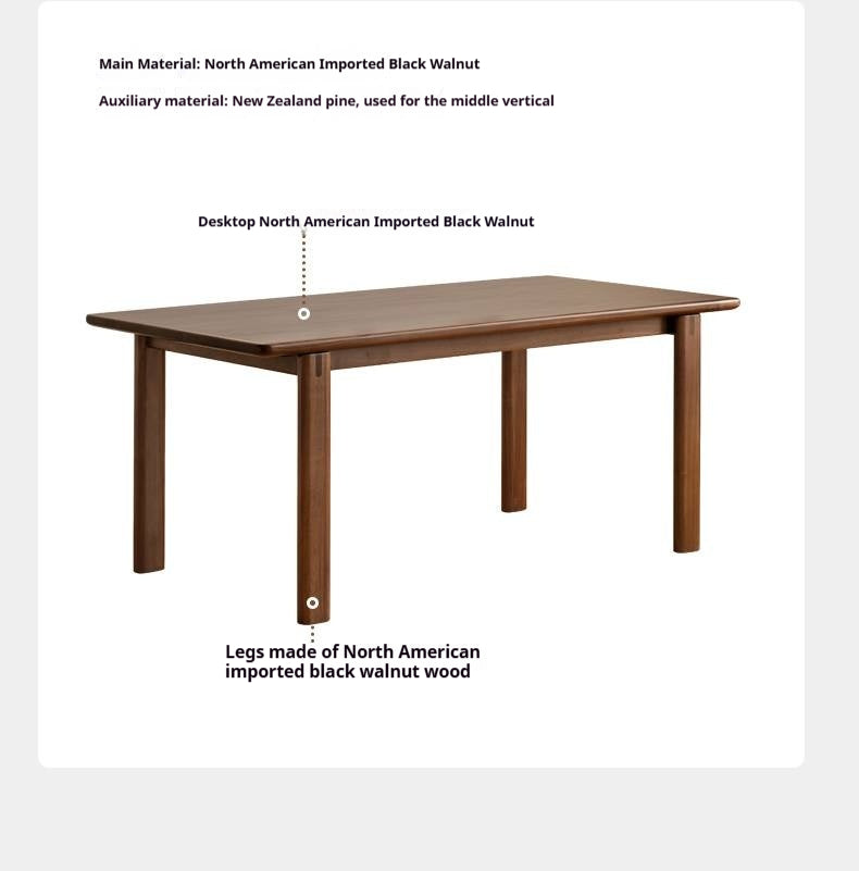 Black Walnut, Oak Solid Wood Large Board Dining Table
