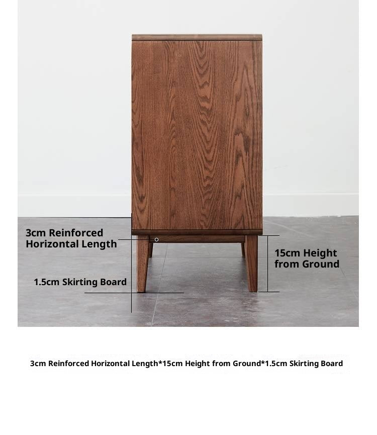 Oak Solid Wood, Solid Rubberwood Side Cabinet.