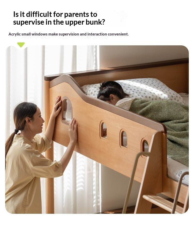 Beech Solid Wood Detachable Bunk Bed with Playful Design