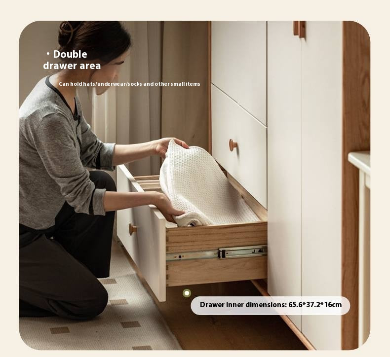 Oak Solid Wood Modern Wardrobe.