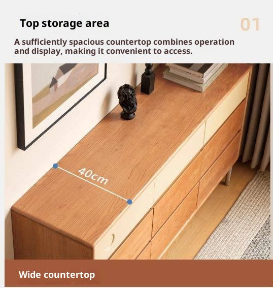 Cherry, Tulipwood Solid Wood Modern Minimalist Chest of Drawers