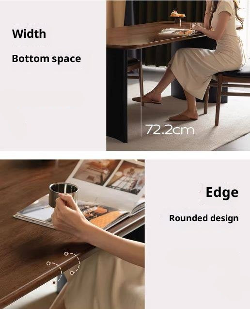 Solid Longan Hardwood Dining Table Italian Light Luxury