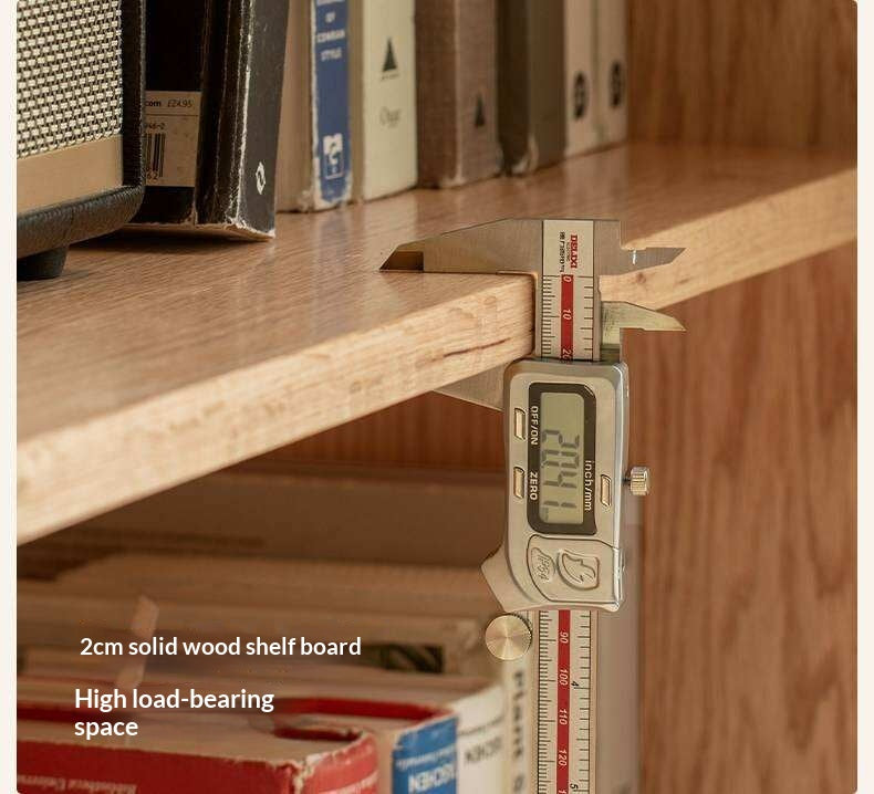 Oak, Ash Solid Wood Wall-Mounted Bookcase with Simple Storage Design