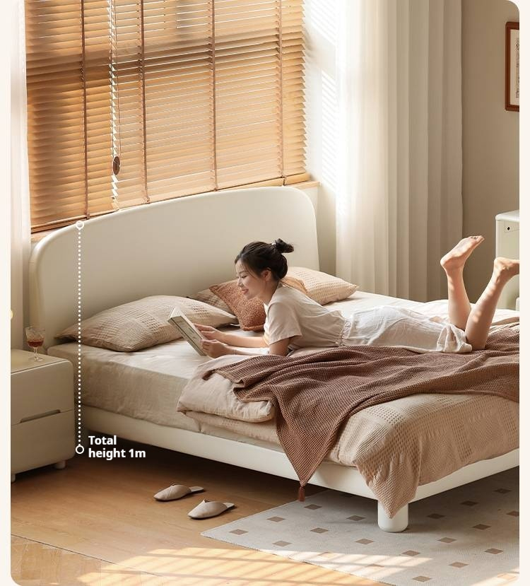 Poplar Solid Wood French Cream Style Bed