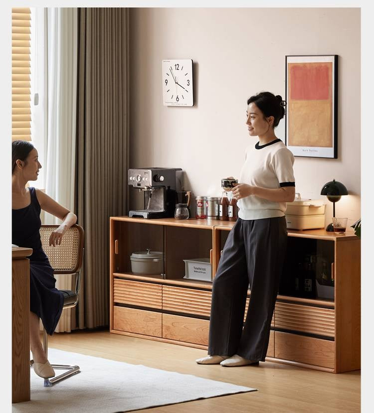 Cherry Solid Wood Floor Standing Bookcase