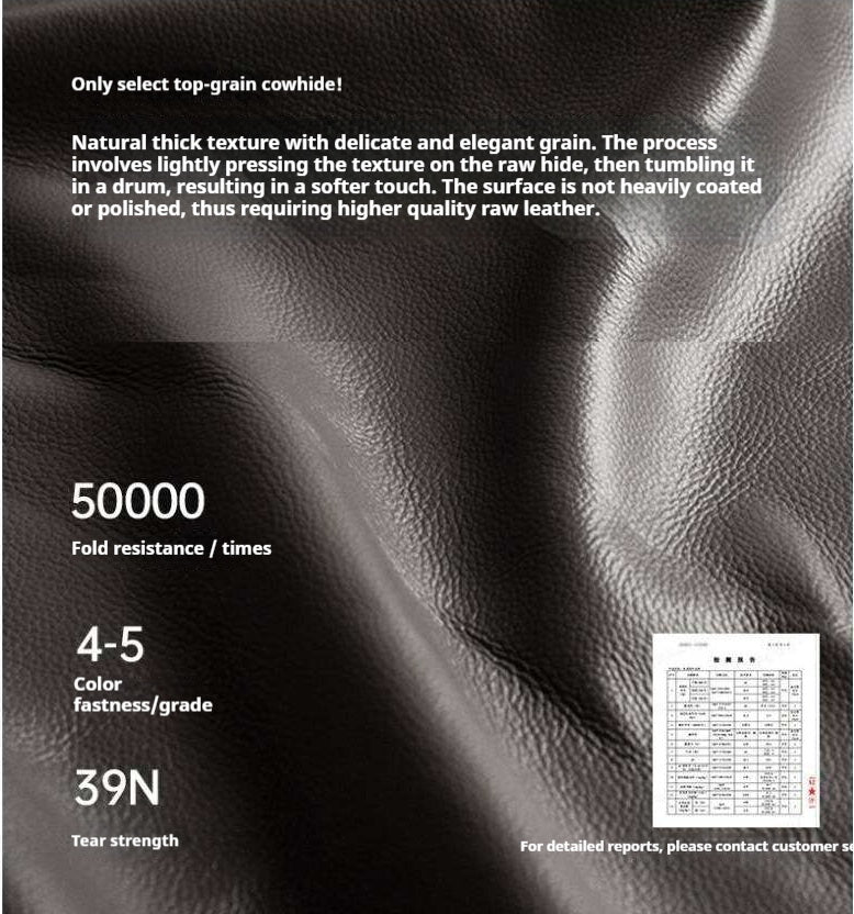 Genuine Leather Bed in Light Luxury Style
