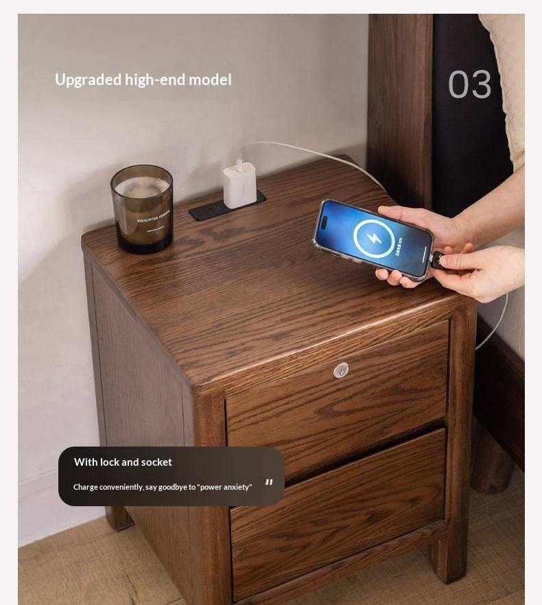 Oak Solid Wood Nordic Nightstand