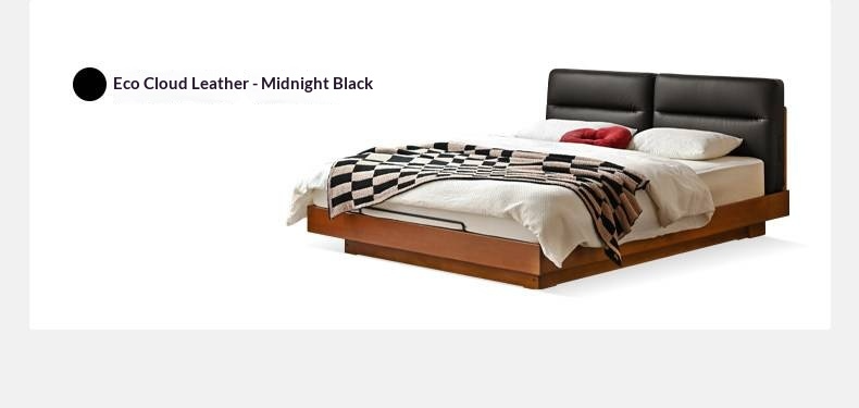 Poplar Solid Wood Box Bed — Upholstered Floating Bed with Bauhaus Style