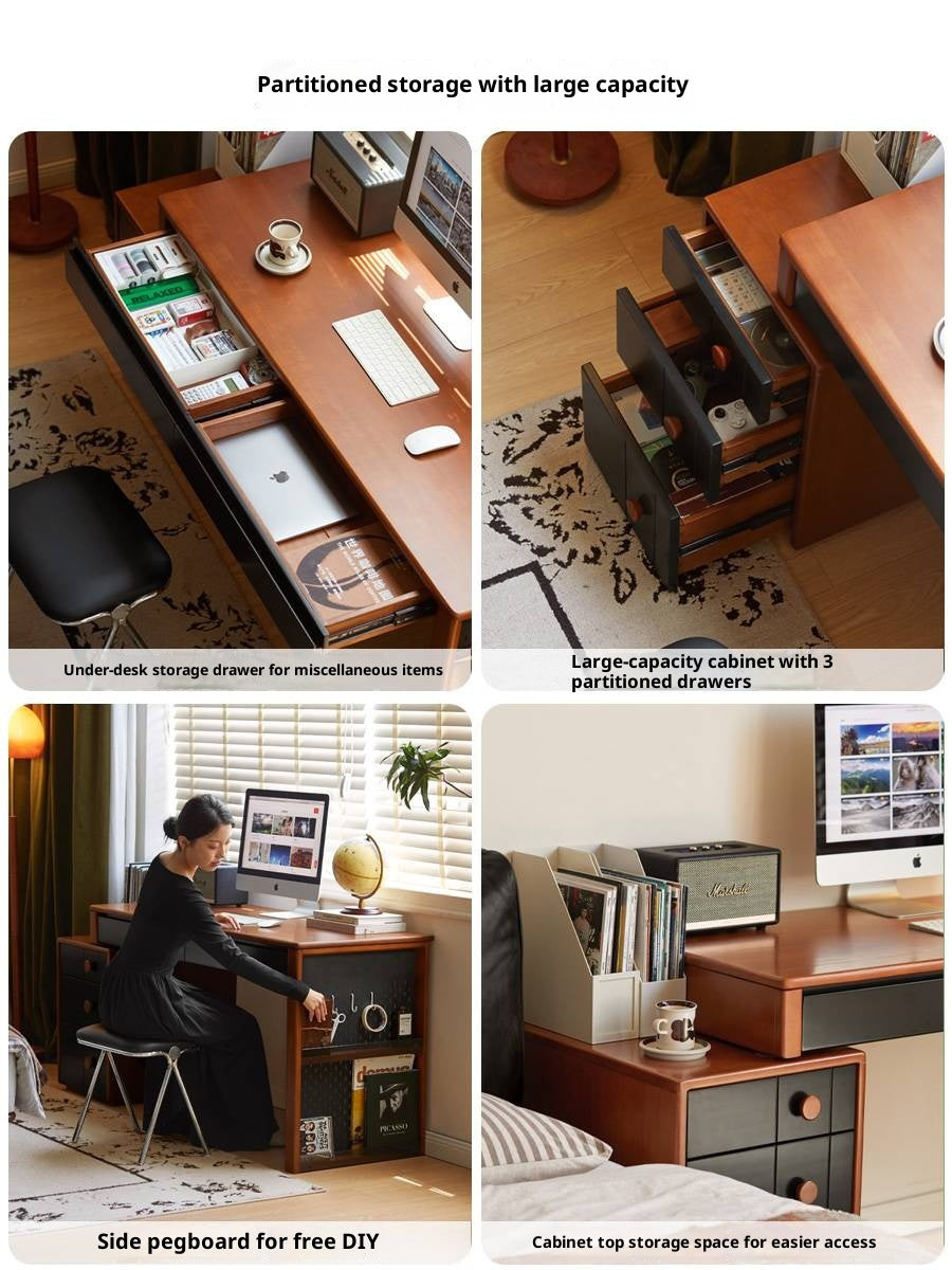 Poplar Solid Wood Desk Extendable Office Desk