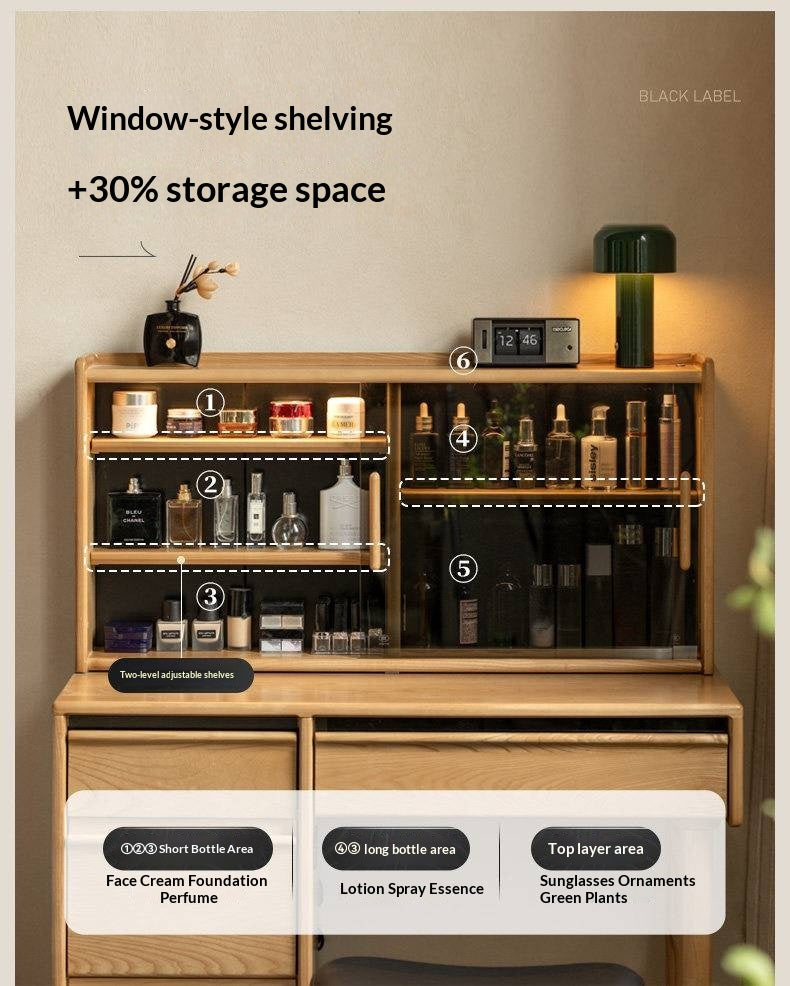 Ash Solid Wood Modern Multifunctional Vanity Table