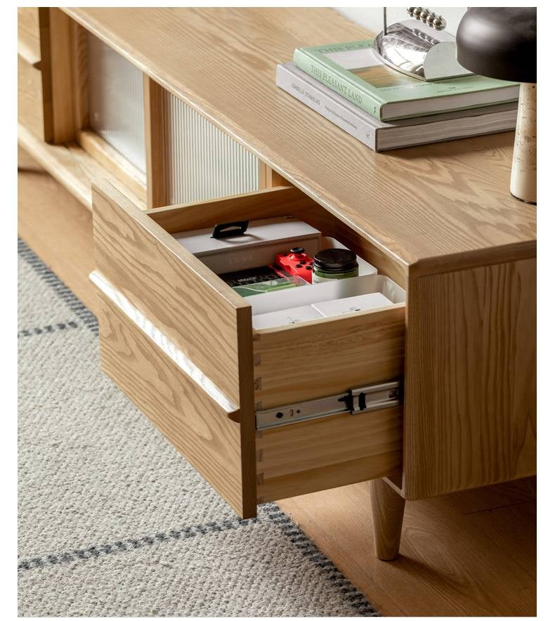 Ash Solid Wood Modern Style TV Stand