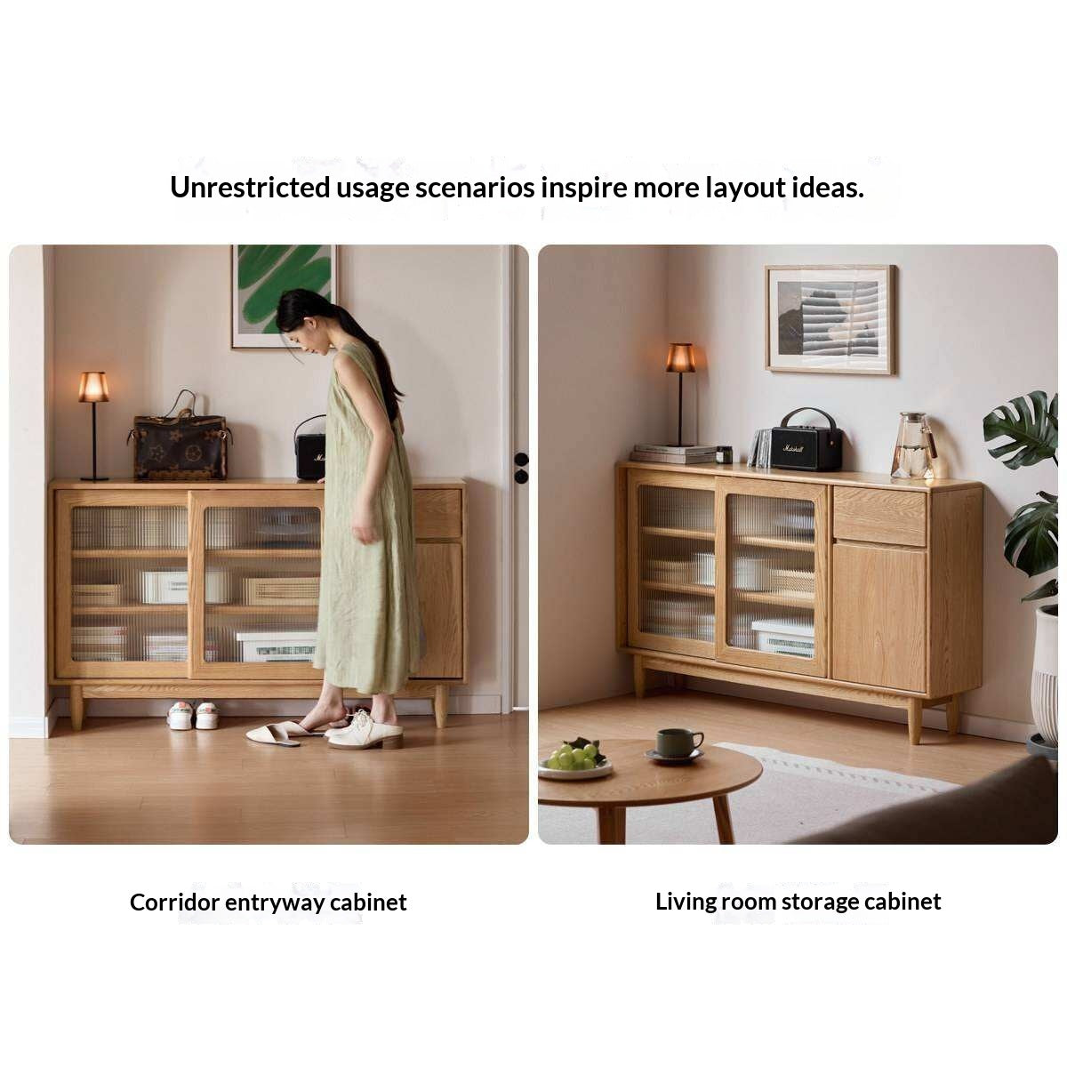 Oak Solid Wood Ultra-Thin Sideboard