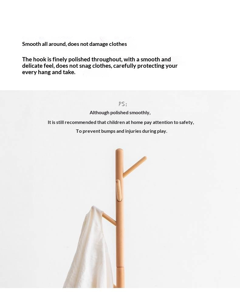 Beech Solid Wood Modern Minimalist Standing Hanger