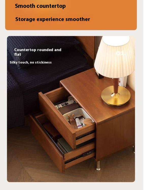 Poplar Solid Wood American Retro Nightstands