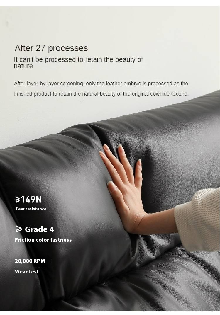 Leather Upholstered Bed with Down Filling
