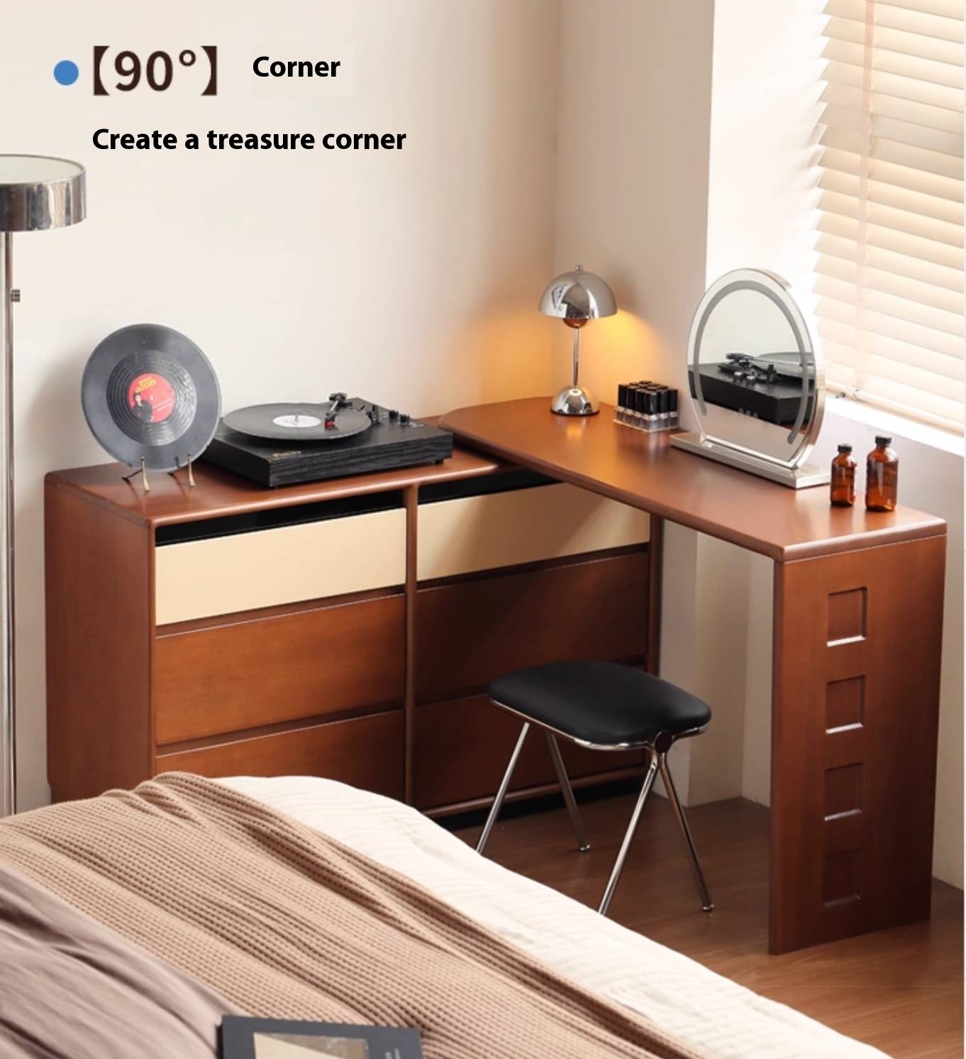 Tulipwood Solid Wood Bauhaus Style Vanity Table.