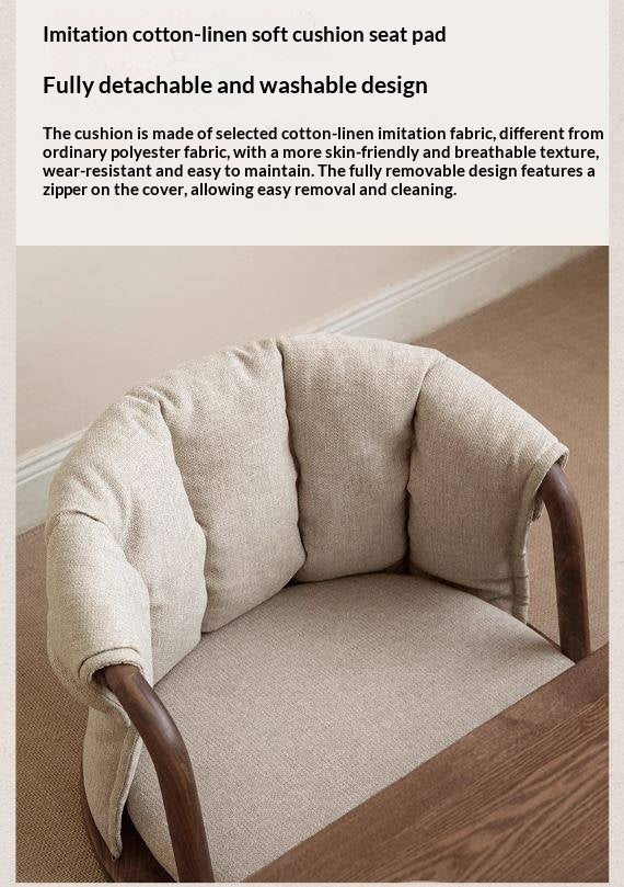 Black Walnut, Ash Solid Wood Tatami Soft Backrest Meditation Chair