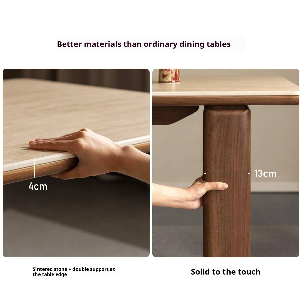 Black Walnut Solid Wood Dining Table Light Luxury Style