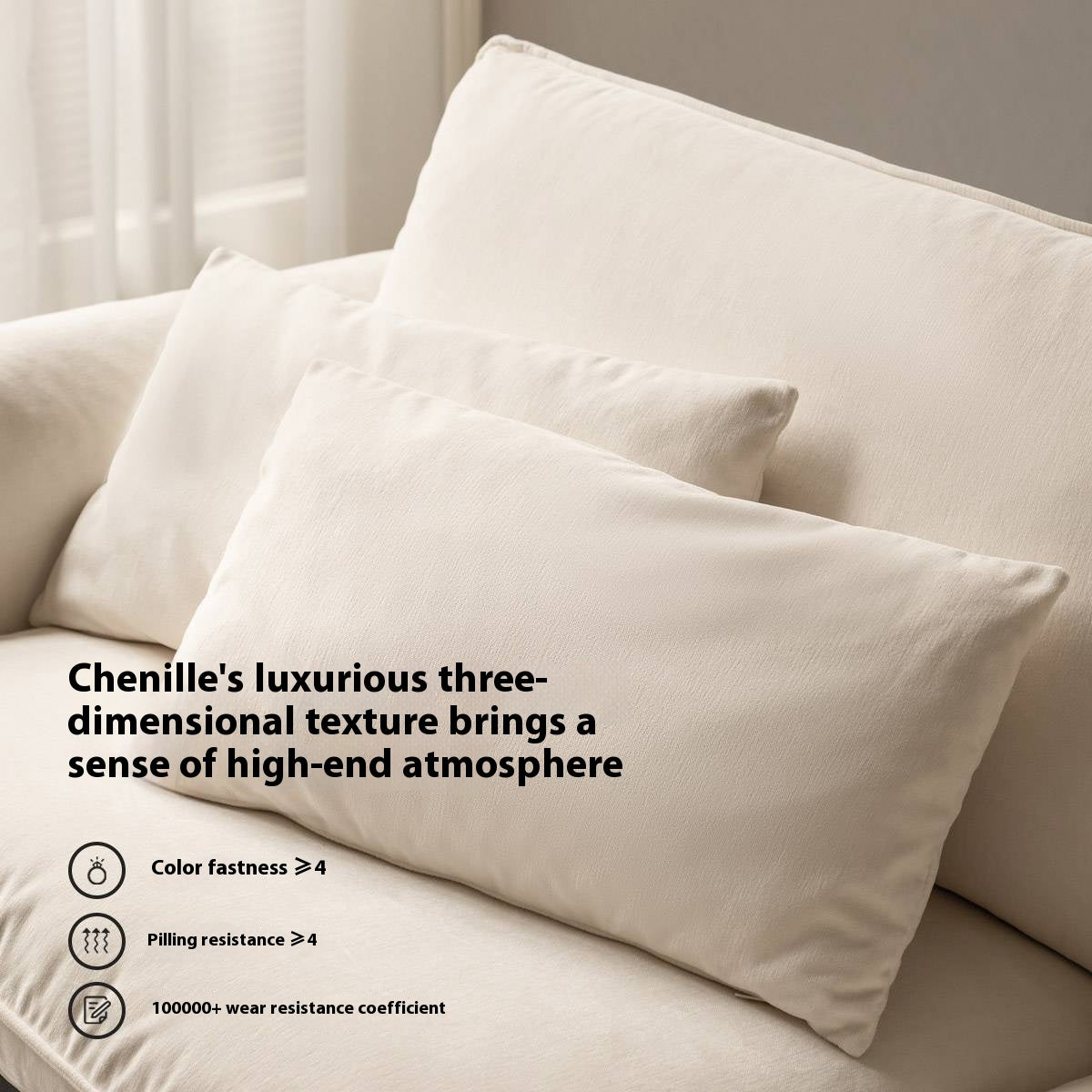 Chenille & Eco-Cloud Leather Sofa
