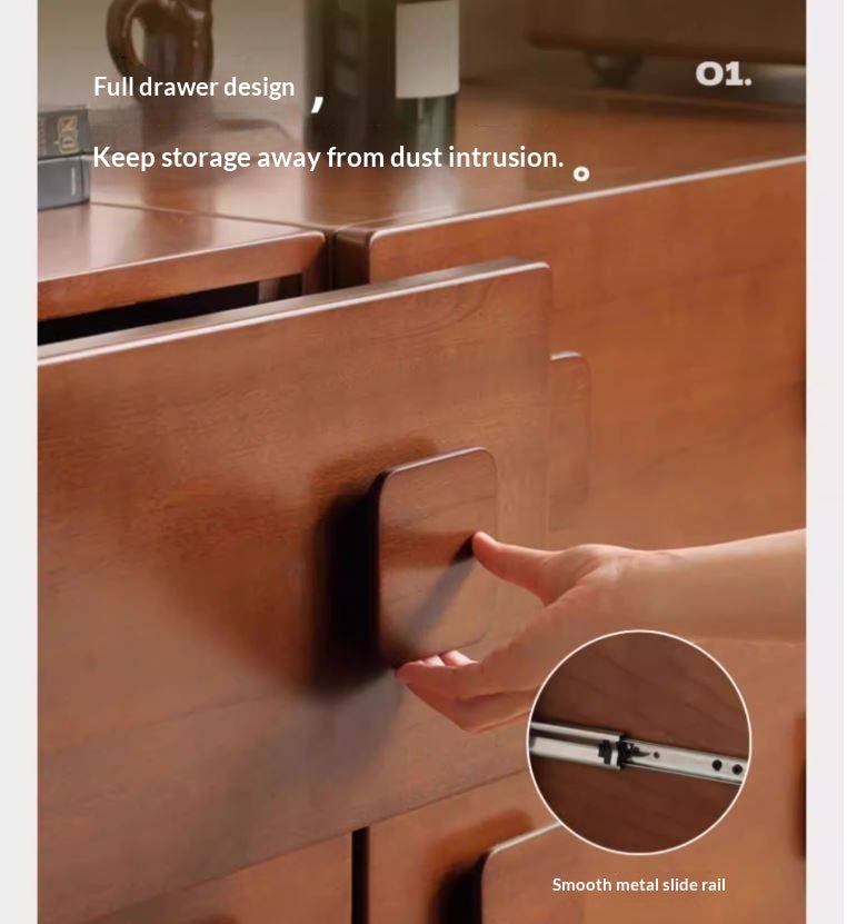 Poplar, Black Walnut, Ash, Cherry, Oak, Birch Solid Wood Retro Module Combination TV Cabinet.